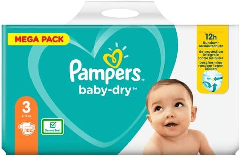 Pampers 81715582 Baby-Dry Pants Nappies, White, Taille 3 (102 Unité)