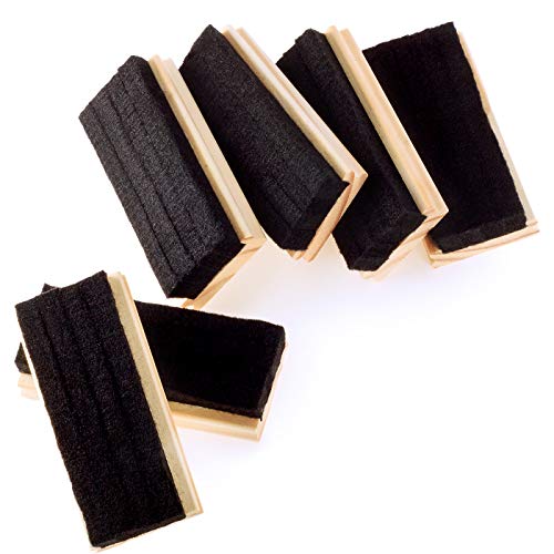 6 Pack Chalkboard Erasers Premium Wool Felt Eraser Dustless Wood Chalk