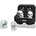 3D Skull Silicone Ice Cube Tray Mold, Makes Four Giant Skulls, Ice Cube Maker in Shapes for Whiskey Ice and Cocktails, Black