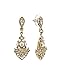 Downton Abbey Gilded Age Gold-Tone Crystal-Studded Fan Earrings with Faux Pearls