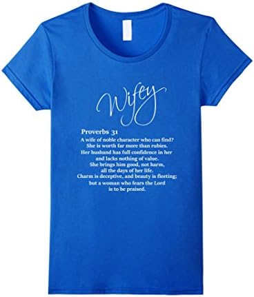 Womens Wifey Christian Shirt Proverbs 31 Virtuous Woman XL Royal Blue