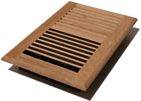 Decorative Floor Grate Grill Cover, 4"x10", Unfinished Oak