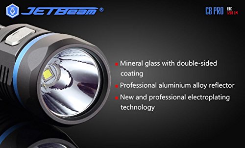 Jetbeam C8 Pro Outdoor Flashlight -1200 Lumens -SST-40 N4 BC LED w/ Exclusive Jetbeam Keychain Light