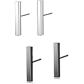 2 Pair Black Silver Bar Stud Earrings for Women Men Small Stud Earring Set