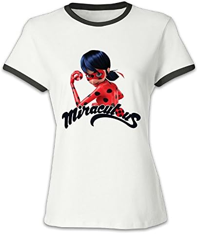 CHALZ Women's Miraculous Ladybug Animation Cartoon Cotton T-Shirt