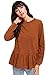 Romwe Women's Casual Round Neck Ruffle Hem Peplum Blouse Top
