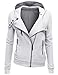 Doublju Women Slim Fit Fleece Zip-up Hoodie Jacket with Zipper Point