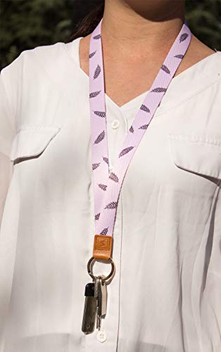 SENLLY Palm Leaf Neck Lanyard Premium Quality Wristlet Strap with Metal Ring and Genuine Leather, for Key Chain, Camera, Cell Mobile Phone, Charms, Lightweight Items etc - Thumbnail 5