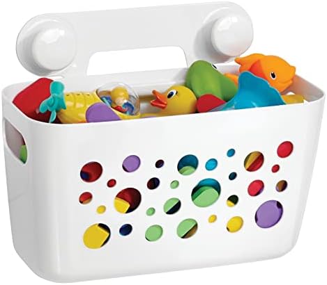 mDesign Hanging Plastic Bath Toy Holder and Organizer - Suction Cup ...