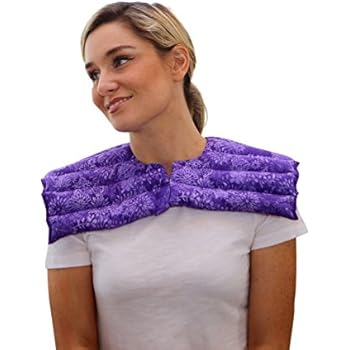 wrap relief neck nature microwavable reusable upper shoulder creation tension anxiety stress therapy cold body purple flowers