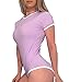 Littleforbig Adult Baby Diaper Lover (ABDL) Button Crotch Romper Onesie Pastel Series (S, Purple)