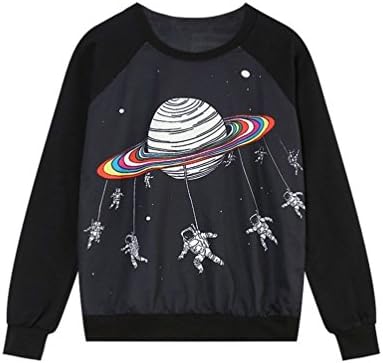 New 2014 Sweatshirt Harajuku Pullovers Earth Astronauts Space Printed for Women