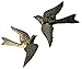 Set of 2 Garden Birds, Spring Home Accent Decor, 3D Wings, Metal Wall Hanging, Indoor Outdoor Display, Handmade 11 x 13 Inches