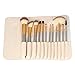 Angeltyr Makeup Brushes Set - Foundation Contour Eyebrow Eyeliner Eyelash Lip Powder Brush (12pcs, Champagne)