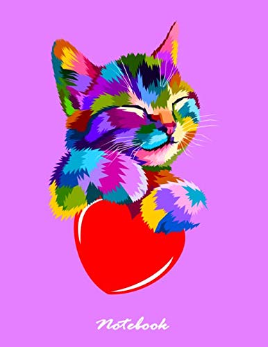 Notebook: The smiling cat Purple cover and dotted pages, Extra large (8.5 x 11) inches, 110 pages, White paper (The smiling cat Purple notebook)