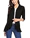 Mofavor Women's Casual 3/4 Sleeve Draped Ruffles Open Front Knit Cardigan