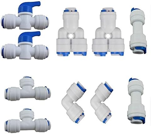 Sixly 1/4"x1/4"OD Quick Connect Push In to Connect Water Tube Fitting Pack Of 10 (1/4"x1/4" Tube Ball Valve)
