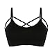 MIXMAX Women Strappy Crop Tank Tops Bustier Cutout Padded Bra Cami (Black4)
