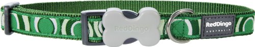 Red Dingo Circadelic Dog Collar, Green, 15mm