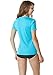 Tesla Women's UPF 50+Vneck Swimshirt Loose-Fit Short Sleeve Rashguard FSS02