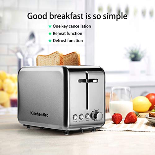 Compact Toaster 2 Slice Wide Slot Stainless Steel Housing Best Rated