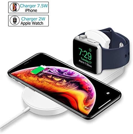 Wireless Charger, Racepro Magnetic Wireless Charger 2-in-1 Pad Stand Cable Compatible with Apple Watch Series 1/2/3, for iPhone X/8/8 Plus, Samsung S8, Note 8