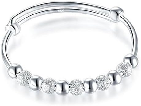 Exquisite Selebrity Solid 990 Silver Bangle Bracelet Baby Kids Children Gift Adjustable Size 8001