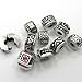 Ten Antique Silver Clip Lock Bead Charms with Rubber Stopper O-rings