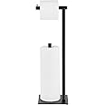 Black Toilet Paper Holder Stand, Bathroom Toilet Tissue Paper Roll Storage Free Standing Tissue Roll Holder Industrial Toilet