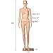 go2buy Female Dress Form Plastic Mannequin Full Body with Glass Base, Great for Displaying 68.9in