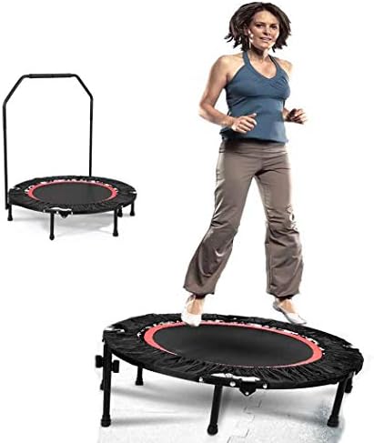 shaofu 40" Rebounder Trampolines Foldable Exercise Trampoline with Adjustable Handrail for Adults Kids, 300 lbs (US Stock)