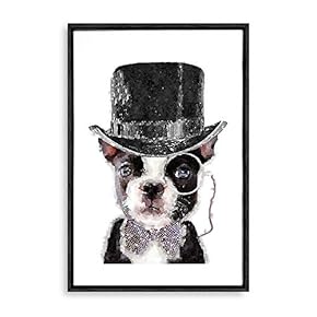 Framed Canvas Home Artwork Decoration Animal Portrait Canvas Wall Art for Living Room, Bedroom - 16x24 inches