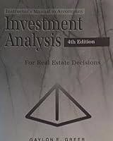 Investment Analysis: For Real Estate Decisions - Instructor's Manual 0793122554 Book Cover