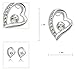 Joyfulshine Womens Crystal Earring Studs 18K Gold Plated Heart Earrings Color White