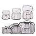 BUBM 3pcs Multi-Functional (S/M/L in One) Electronic Organizer Travel Gadgets Bag for Cables, External Flash Drive, Mouse, Memory Card, Power Bank - Clear