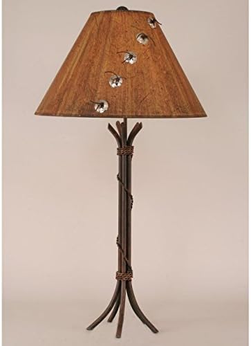 Coast Lamp Manufacturer 12-R43B Rust Iron Table Lamp with Braided Wire- Concho Shade - 32 in.