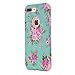 iPhone 7 Plus Case, iPhone 8 Plus Case, Ranyi [2 Piece Floral Flower] [360 Full Body Protection] [Shock Absorbing] Rugged Protective Case for iPhone 7 Plus/iPhone 8 Plus (5.5 inch), Rose Gold