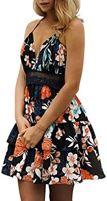 Ahlsengg Summer New Bohemian Sexy Backless Dress Beach Beach Holiday Dress