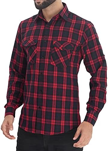 Mens Buffalo Plaid Flannel Shirt 