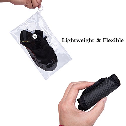 JACKSHIBO Men Women Quick-Dry Water Skin Shoes Aqua Socks Water Sports Swim Surf Yoga Exercice Beach Black 5.5-6.5 M US Women/4-5 M US Men