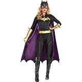 SUIT YOURSELF Batman Batgirl Jumpsuit Costume for Women, Size Extra-Large, Includes a Bat Mask, Cape, a Belt, and Gloves