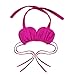Little Girls 3 Pcs Princess Mermaid Swimmable Bikini Set Swimwear (120(5-6t), Hotpink-Green)