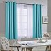 NICETOWN Blackout Curtains 63 Long - Window Treatment Thermal Insulated Solid Grommet Blackout Curtains/Panels/Drapes for Bedroom (Teal Blue=Light Blue, Set of 2 Panels, 52 by 63 Inch)