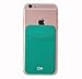 Case Art Plus Credit Card Secure Holder Stick on Wallet [ Lid ] Discreet ID Holder Lycra Spandex Card Sleeves for Smartphones, iPhone 6, Samsung Galaxy Cell Phone Wallet Case 3M Adhesive (Green)