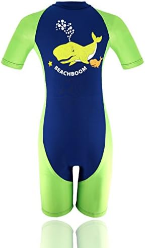 HONISEN Boys One Piece Rash Guard Swimsuits Kids Short Sleeve Sunsuit Swimwear UPF 50+ Bule 8T