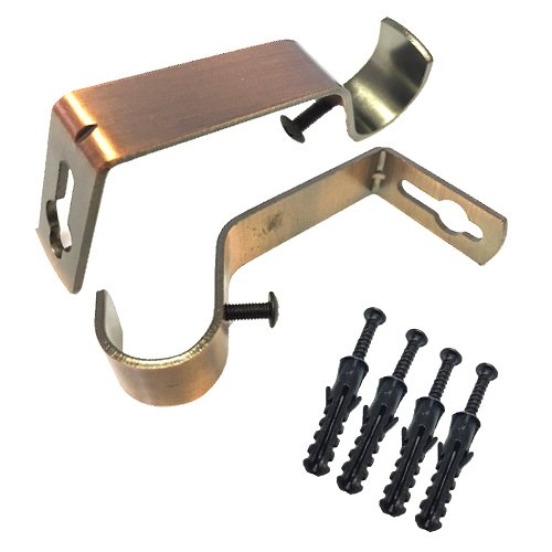 Copper Curtain Pole Rod Bracket Pipe Holder Heavy Duty Drapery