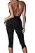Jennyarn Women Sexy Sparkly V Neck Halter Sleeveless Backless Bodycon Jumpsuit Belted Romper