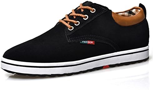 ailishabroy Men's Genuine Suede Leather Elevator Shoe Men Height Increasing Lace Up Casual Shoes