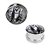 BodyJ4You Plugs Ear Gauges Screw Fit Steel Tunnels 2G Logo White Owl Double Flare Expander