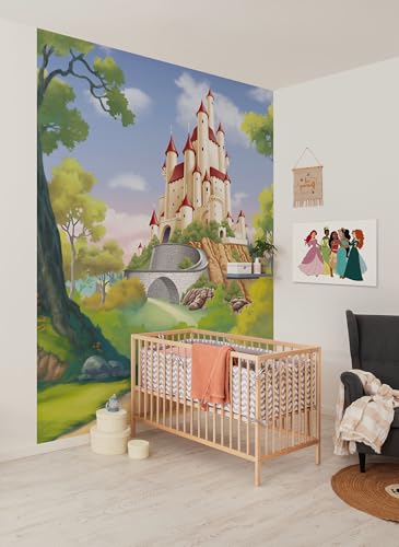 Komar Vlies Fototapete - Disney Princess Snow White Castle - Größe 200 x 250 cm - Tapete, Kinderzimmer, Kindertapete